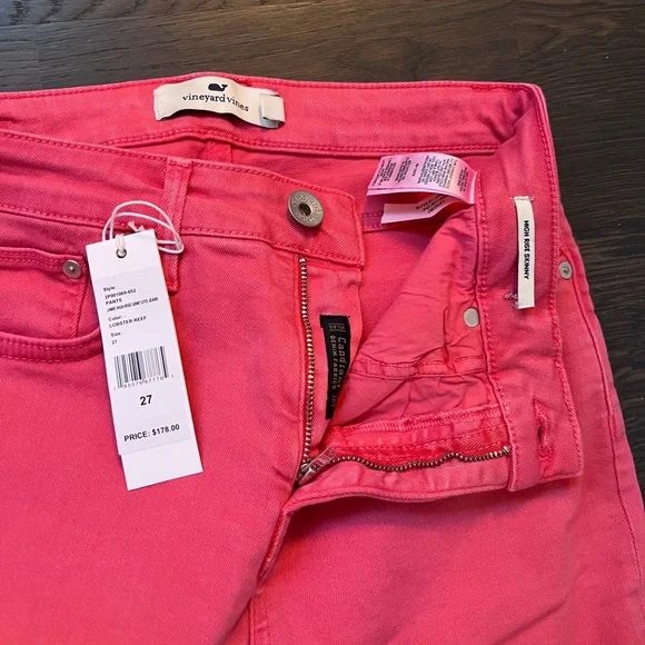 NWT Vineyard Vines coral jeans - Picture 2 of 10